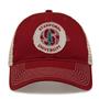 G880 The Game Stanford Cardinal Soft Mesh Trucker With Frayed Patch Cap