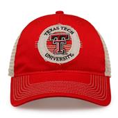 G880 The Game Texas Tech Red Raiders Soft Mesh Trucker With Frayed Patch Cap