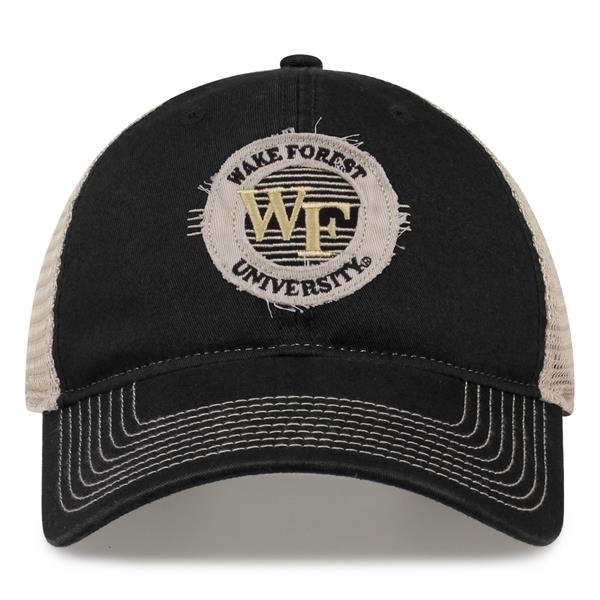 G880 The Game Wake Forest Demon Deacons Soft Mesh Trucker With Frayed Patch Cap