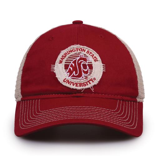 G880 The Game Washington State Cougars Soft Mesh Trucker With Frayed Patch Cap