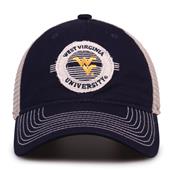 G880 The Game West Virginia Mountaineers Soft Mesh Trucker With Frayed Patch Cap