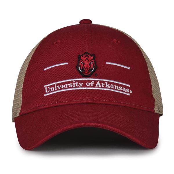 G180 The Game Arkansas Razorbacks Relaxed Trucker Mesh Split Bar Cap