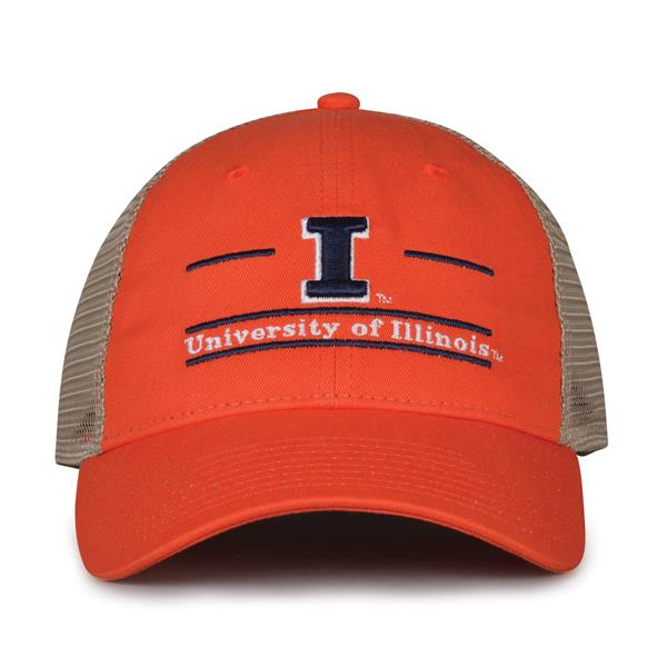 G180 The Game Illinois Fighting Illini Relaxed Trucker Mesh Split Bar Cap
