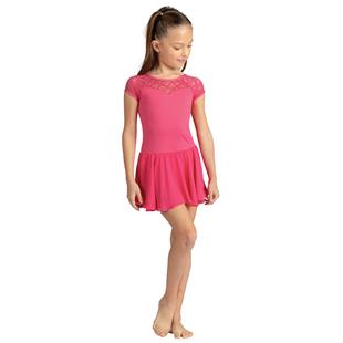 Danshuz Nicoline Girls Raglan Cap Sleeve Dress Heart Motif Lace 23207C
