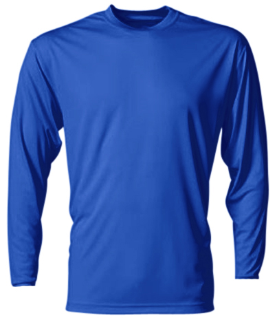 A4 Men's Long Sleeve Cooling Performance Crew Shirt, Gold, L