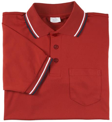 Smitty Umpire Shirt Placket Short Sleeve Red C/O
