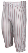 Triple Play Pinstripe Baseball Knickers, 2-Back Pockets, Gel Grip Waistband Keeps Jersey Tucked