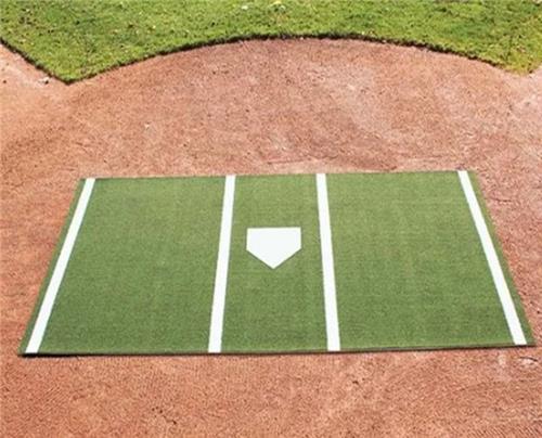 E232408 6' X 12' Batter's Box Turf Mat with Home Plate Baseball