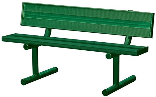 Gill 4' Dark Green Aluminum Portable Tennis Bench with Back 74041C15. Free shipping.  Some exclusions apply.