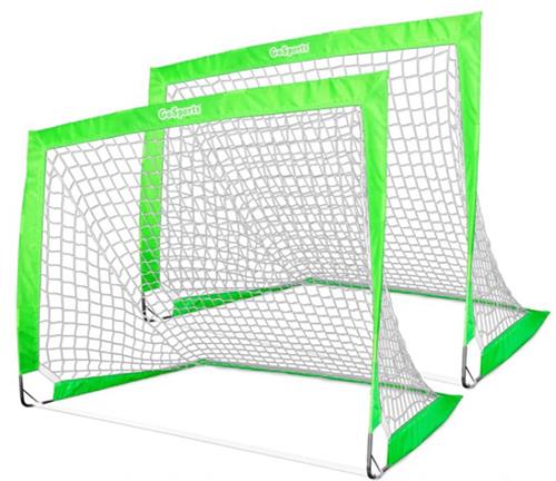 GoSports Team Tone 4 ftx3 ft Portable Soccer Goals for Kids - Set of 2 Pop Up Nets for Backyard