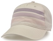 5-Panel Relaxed Striped Printed Trucker Cap (Stone,Americana,White,Blue,Creamsicle)