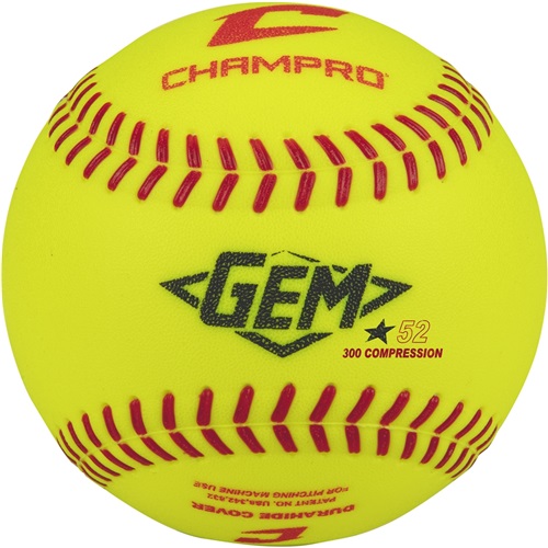 Champro ASA 12" Slow Pitch Softballs With Durahide Cover .52 COR, 12 Pack