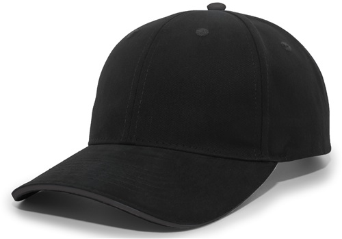 Pacific Headwear Brushed Twill Cap With Sandwich Bill (Black, Maroon or Hunter). Embroidery is available on this item.