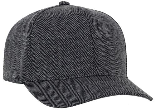 Pacific Headwear Herringbone Poly/Rayon baseball Cap (Graphite,Silver,Brown). Embroidery is available on this item.