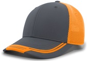 Adjustable Trucker/Baseball Curved-Bill Cap (Carbon w/Silver, White, Orange, Navy)