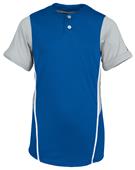 Adult/Youth 2-Button Colorblock Baseball Jersey (BK,Sky,Gold,Forest,Red,Royal,Purple,Navy)