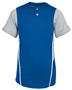 Adult/Youth 2-Button Colorblock Baseball Jersey (BK,Sky,Gold,Forest,Red,Royal,Purple,Navy)