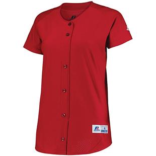 Russell Womens Faux Button Softball Jersey (Grey,Navy,Royal)