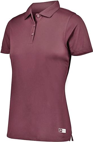 Russell Ladies Essential Short Sleeve Polo Shirt (WL,WS -Maroon), (WXL -Stealth). Printing is available for this item.