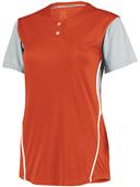 Womens 2-Button Colorblock Sports Softball Jersey (BK,Red,Royal,Purple,Navy,Sky,Forest,Cardinal,GD)
