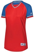 Womens V-Neck Softball Jersey (WM -Navy/Red)