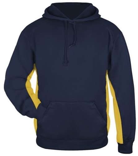 Adult Kangaroo Pocket Fleece Hoodie (Black or Navy). Decorated in seven days or less.