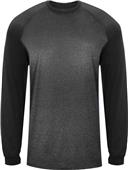 Badger Mens Loose Sport Heather Tonal Long Sleeve T Shirt (Carbon or Steel)