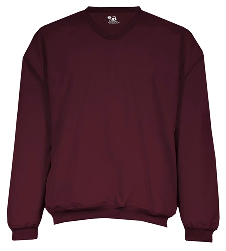 Badger Mens Microfiber Pullover V-Neck Windshirt (Maroon). Printing is available for this item.