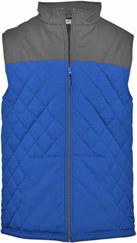 Badger Mens Colorblock Quilted Wind Vest (Black,Graphite,Navy,Red,Royal,White)