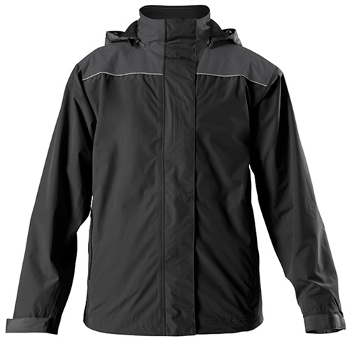 Reflective Mens Black Full-Zip Waterproof Jacket (AXL,AL,AM - Black)