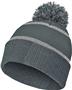 2- Reflective Stripes, Foldover Cuff, Pom Pom Beanie (Graphits/Carbon)