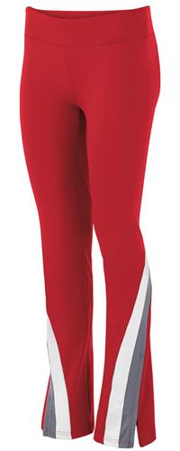 Womens/ Girls Zippered-Leg, Wide Waistband Warm-Up Pants