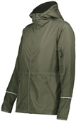 Womens Pocketed Packable Full Zip Jacket (Olive or Purple)