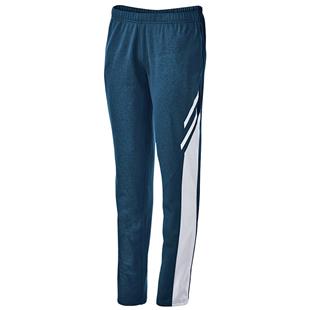 Womens Zippered Tapered Leg Heathered Pants (Black or Navy)
