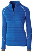 Womens Zip Pockets 1/4 Zip Tonal Pullover (Black,Carbon,Navy,Royal,Red,White)