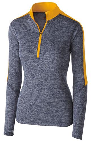 Womens 1/2 Zip Heather Pullover Jacket (18-Colors). Decorated in seven days or less.