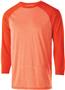 Adult/ Youth Contrasting 3/4 Sleeve Shirt (Black,Forest,Carbon,Maroon,Navy,Orange,Royal,Red)Heather/