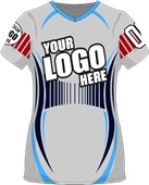 Sublimated Womens/Girls V-Neck Jersey - Custom "Alien" Cool Performance Tee