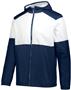  Adult Pocketed Full Zip Hooded Jacket (Navy/Red or Navy/White)