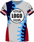 Womens/Girls V-Neck Baseball Cool Performance Sublimated Jersey