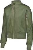 Womens Full Zip Bomber Jacket (Army Green,Black,Navy)