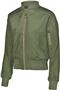 Womens Full Zip Bomber Jacket (Army Green,Black,Navy)