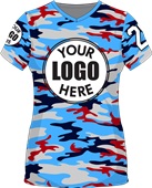 Womens/Girls V-Neck Camo Cool Performance Sublimated Jersey