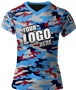 Sublimated Womens/Girls V-Neck Jersey - Custom "Camo" Cool Performance Tee