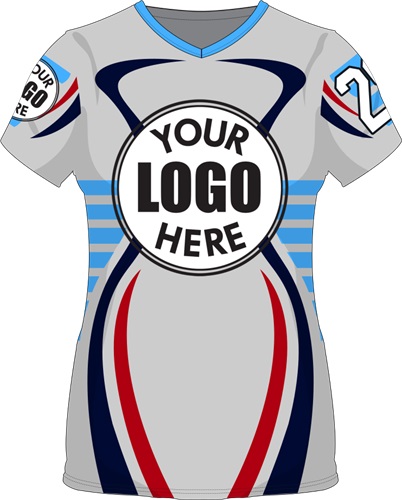 Sublimated Womens/Girls V-Neck Jersey - Custom "Cobra" Cool Performance Tee