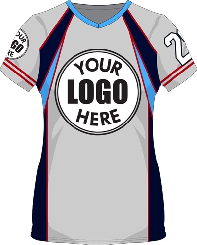 Sublimated Womens/Girls V-Neck Jersey - Custom "Prism" Cool Performance Tee