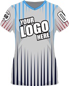 Sublimated Womens/Girls V-Neck Jersey - Custom "Rays" Cool Performance Tee