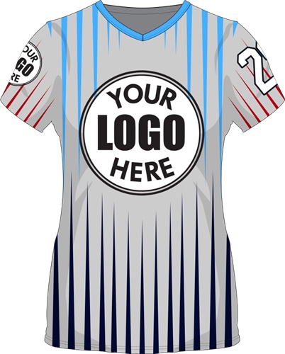 Sublimated Womens/Girls V-Neck Jersey - Custom "Rays" Cool Performance Tee