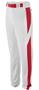  Adult (AXL -White/Red) Baseball/Softball Color Block Pants 