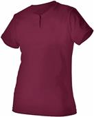 Alleson Womens (WS - Maroon) 2-Button Fastpitch Softball Jersey
